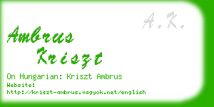 ambrus kriszt business card